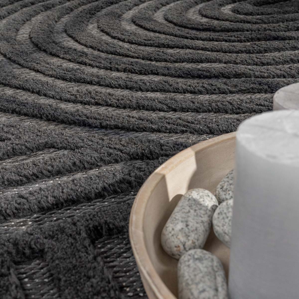 Tapis extérieur balcon - Reza anthracite - close up Tapis extérieur balcon - Reza anthracite - close up