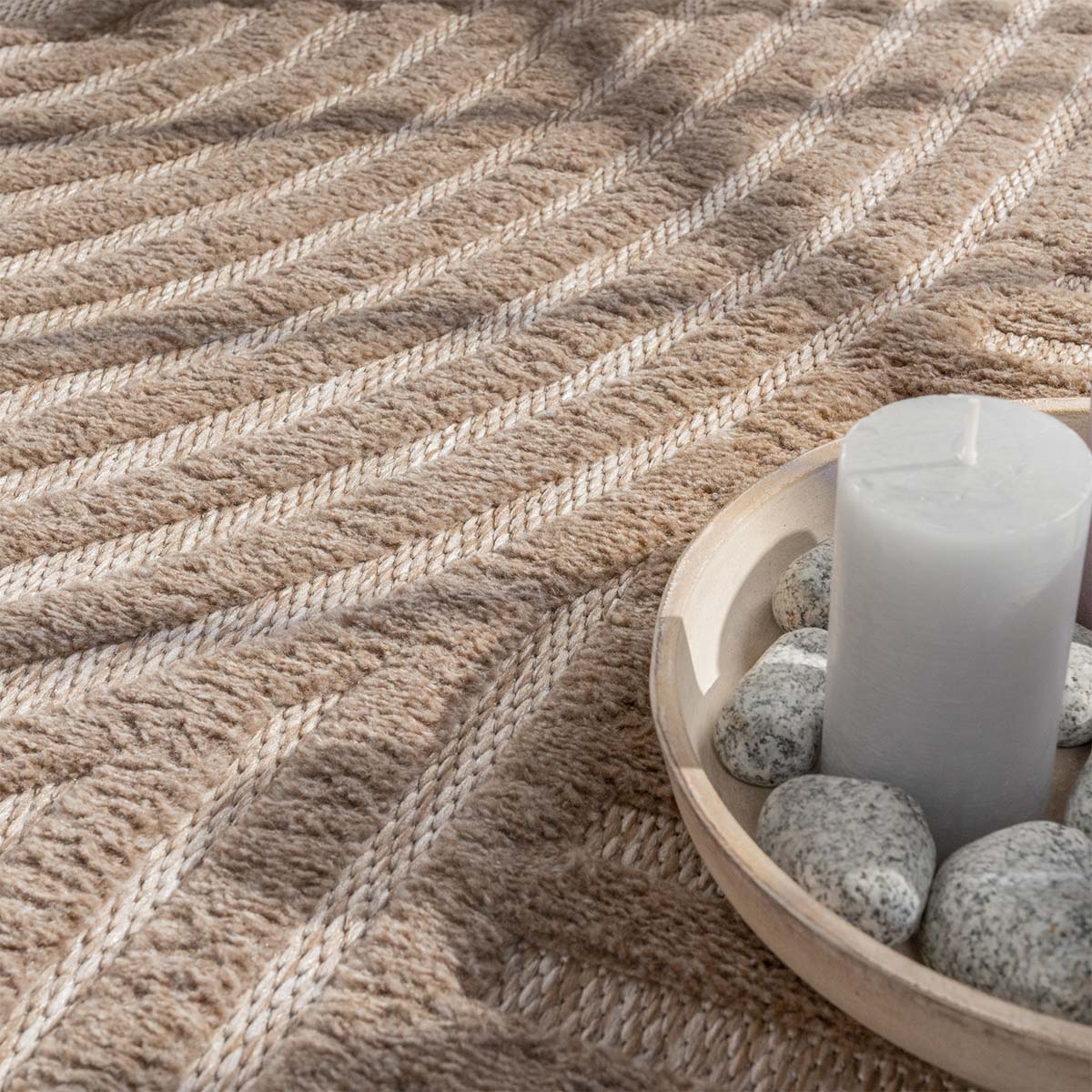 Tapis extérieur/intérieur - Reza beige - close up Tapis extérieur/intérieur - Reza beige - close up