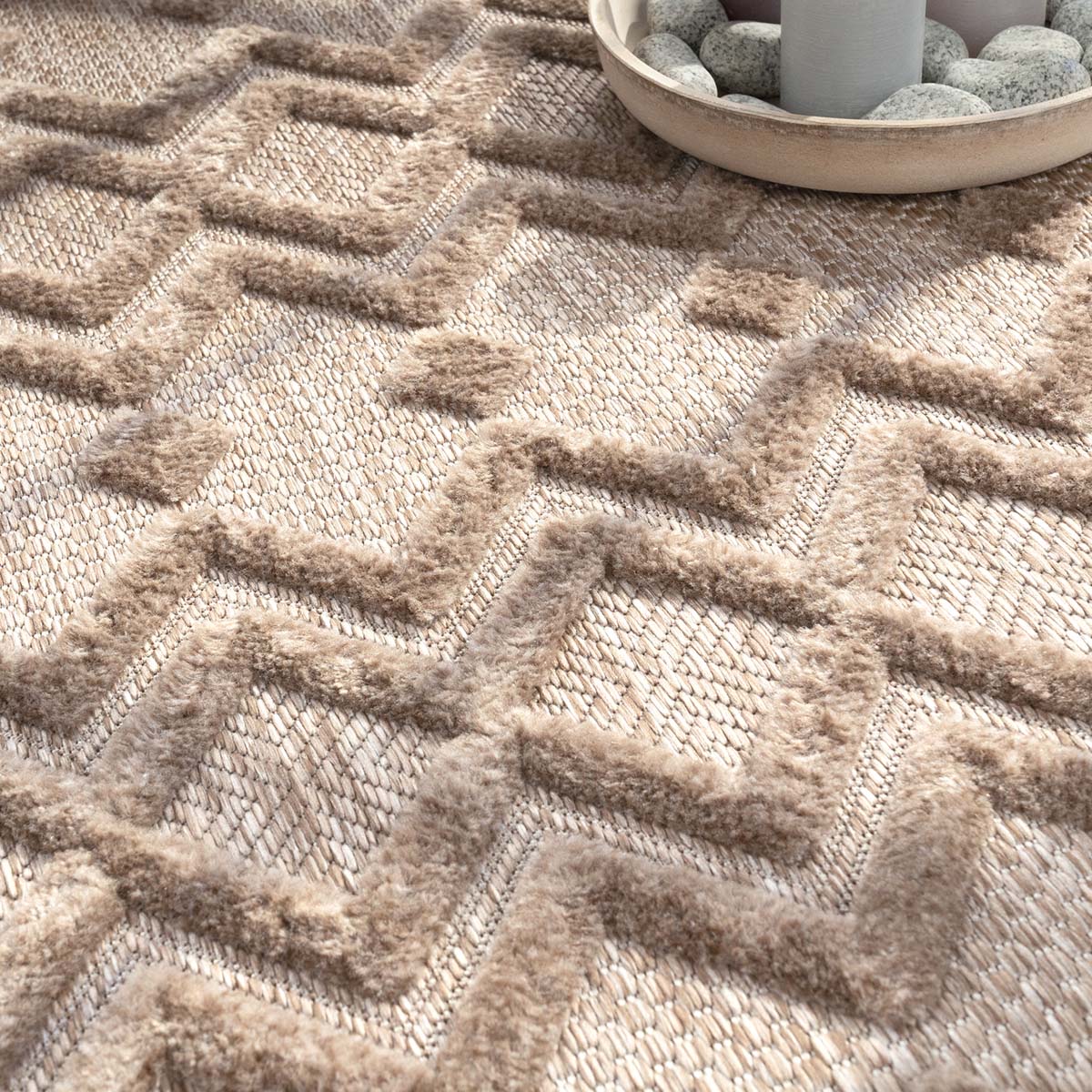 Tapis extérieur/intérieur - Nore beige - close up Tapis extérieur/intérieur - Nore beige - close up