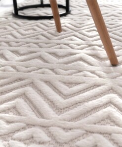 Tapis extérieur balcon - Elio blanc - close up, thumbnail