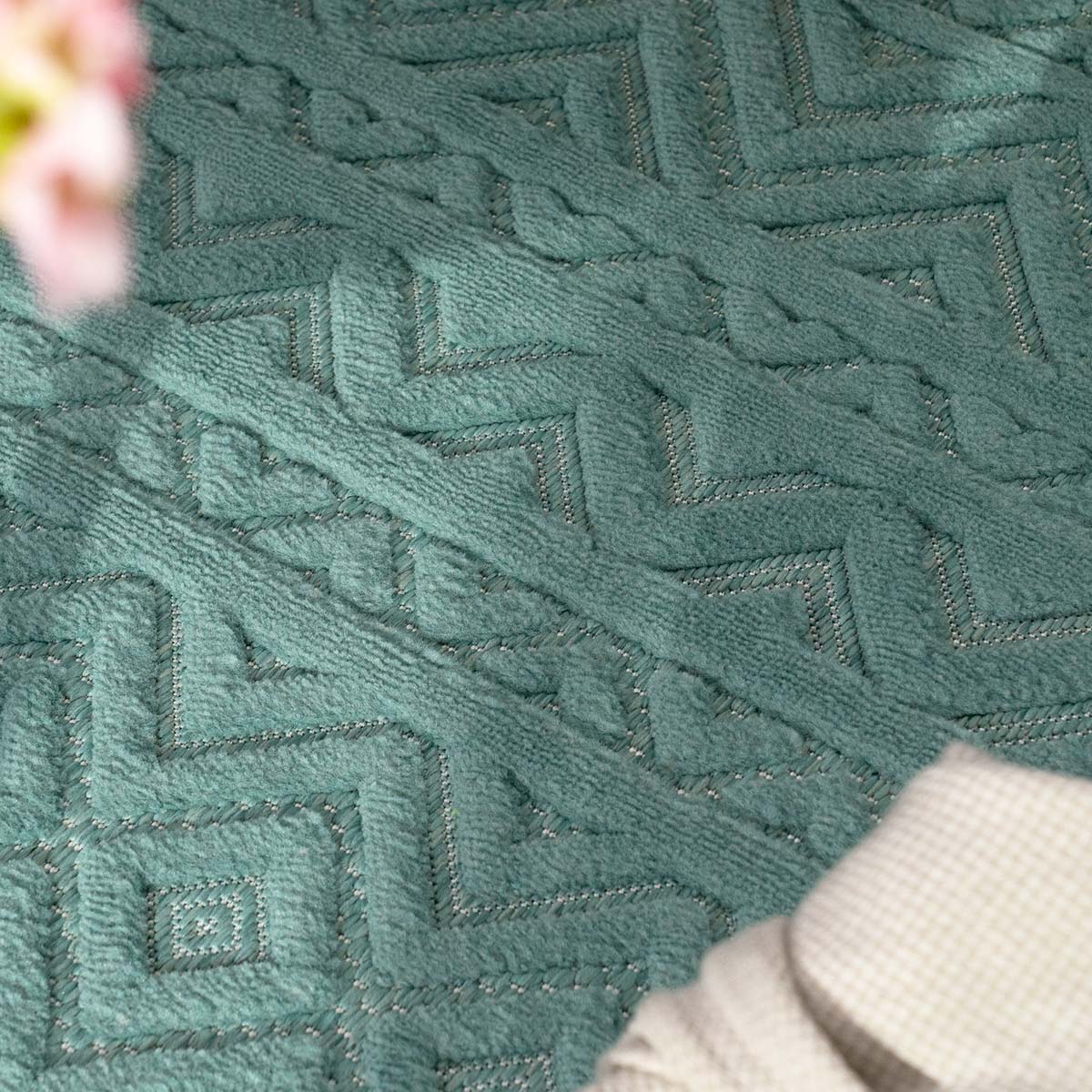 Tapis extérieur balcon - Elio turquoise - close up Tapis extérieur balcon - Elio turquoise - close up