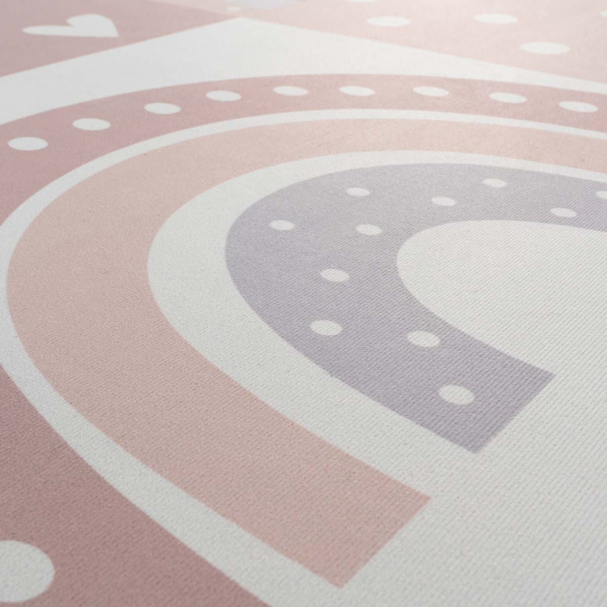 Tapis enfant arc-en-ciel - Lumi rose clair - close up Tapis enfant arc-en-ciel - Lumi rose clair - close up