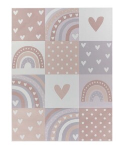 Tapis enfant arc-en-ciel - Lumi rose clair - overzicht