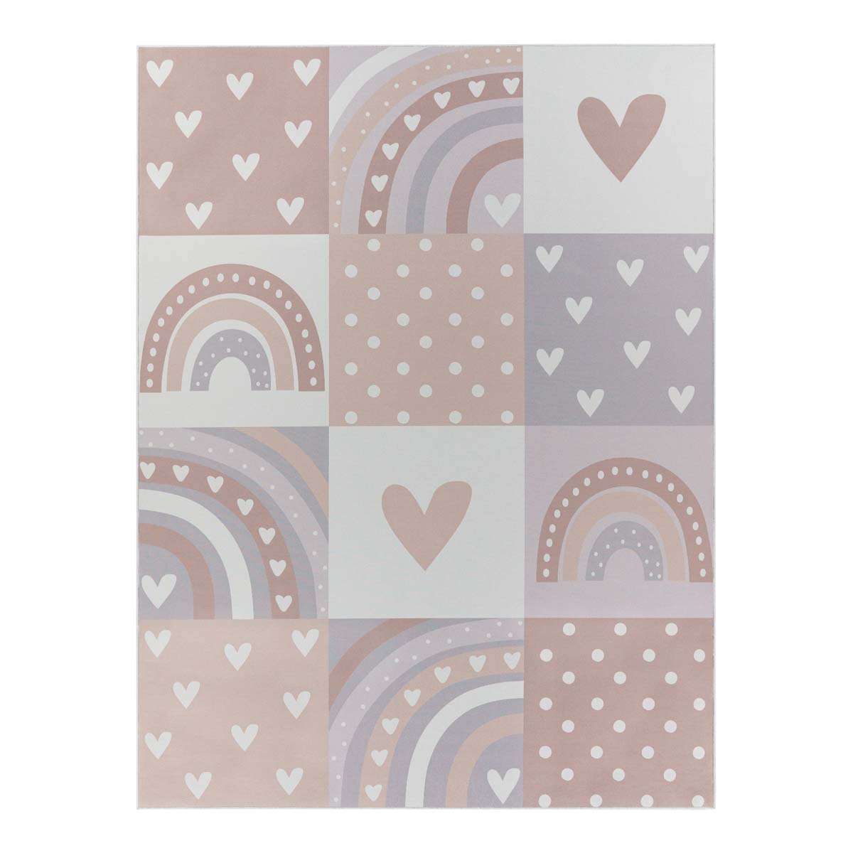 Tapis enfant arc-en-ciel - Lumi rose clair - overzicht Tapis enfant arc-en-ciel - Lumi rose clair - overzicht