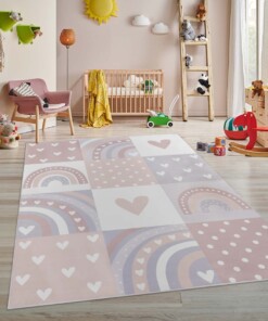 Tapis enfant arc-en-ciel - Lumi rose clair - sfeer