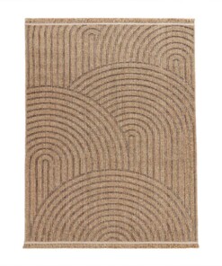 Tapis extérieur jute​ - Waves beige/noir - overzicht