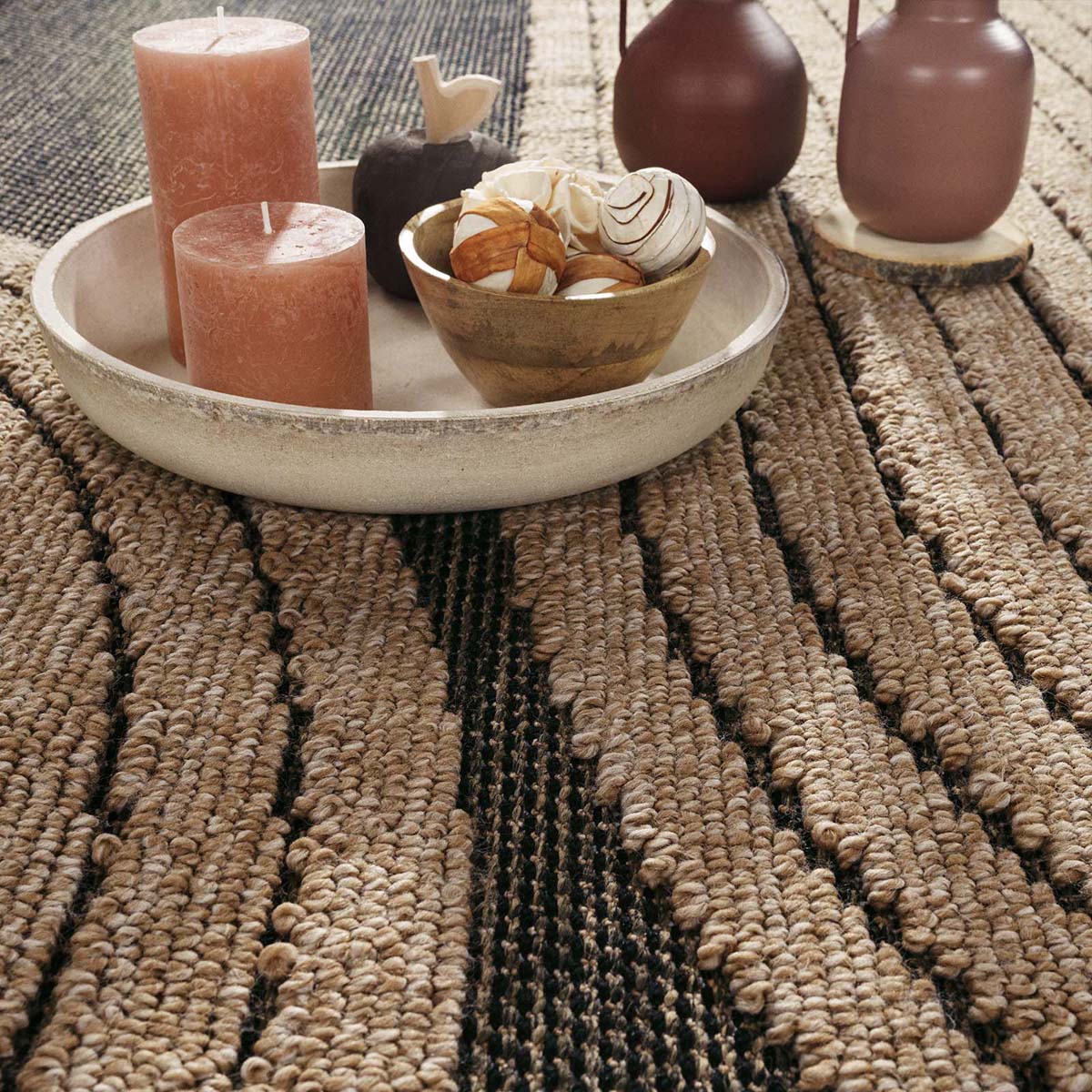 Tapis extérieur jute - Tides beige - close up Tapis extérieur jute - Tides beige - close up