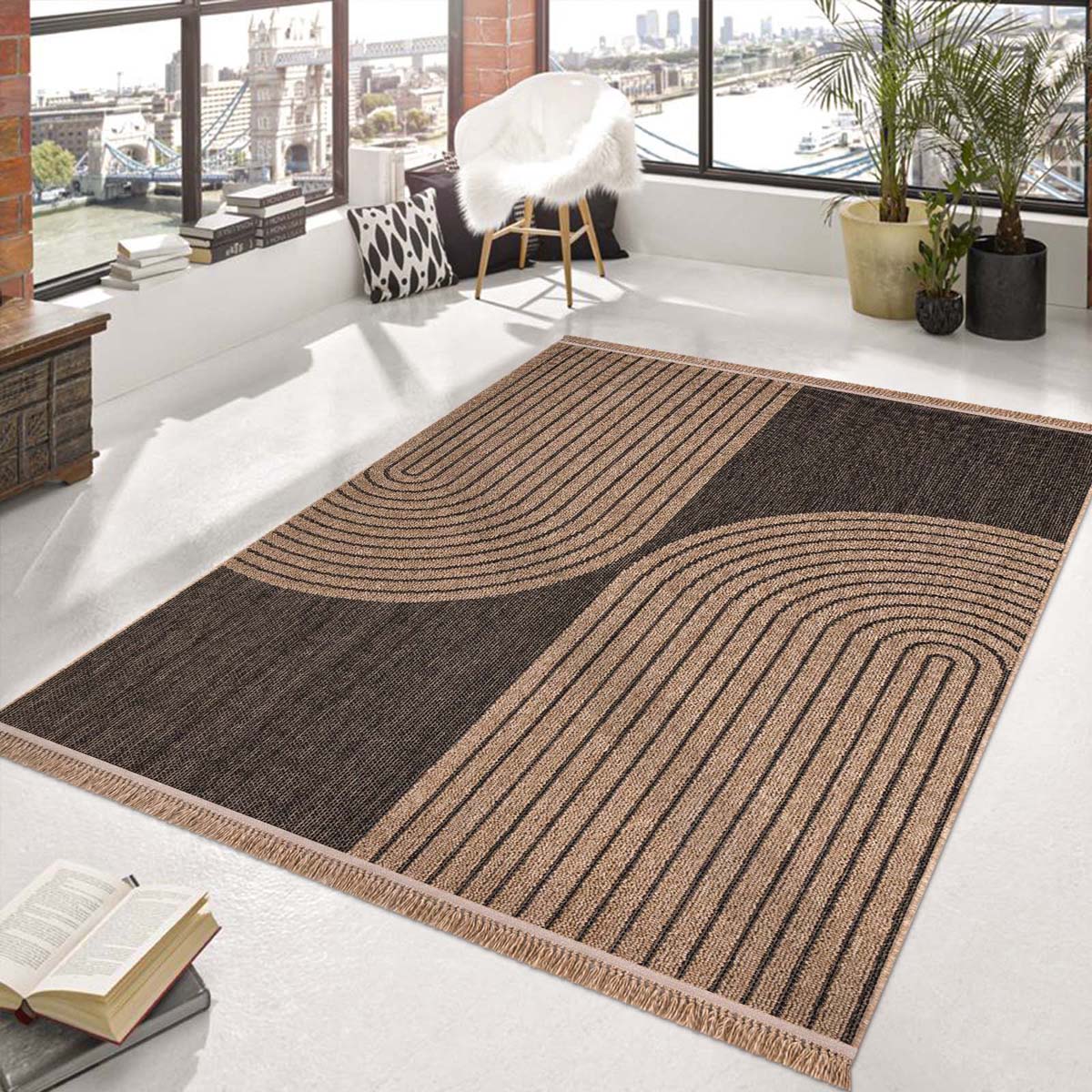 Tapis extérieur jute - Tides beige - sfeer Tapis extérieur jute - Tides beige - sfeer