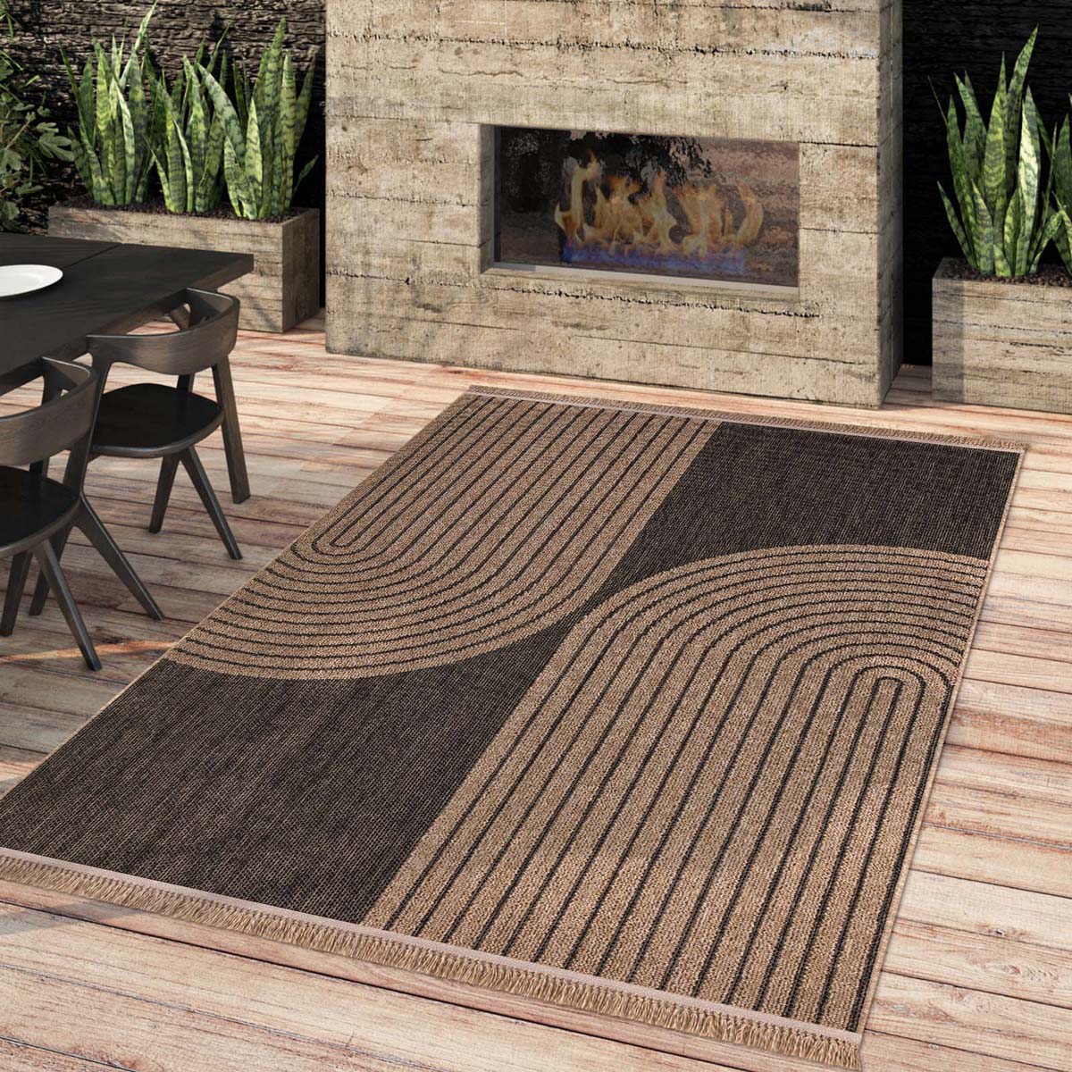 Tapis extérieur jute - Tides beige - sfeer Tapis extérieur jute - Tides beige - sfeer