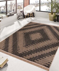 Tapis extérieur jute​ - Karo beige/noir - sfeer