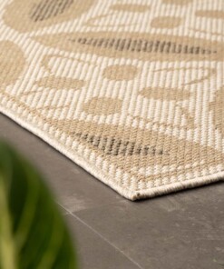 Tapis de balcon aspect jute Sunny Circles - beige Tapis de balcon aspect jute Sunny Circles - beige