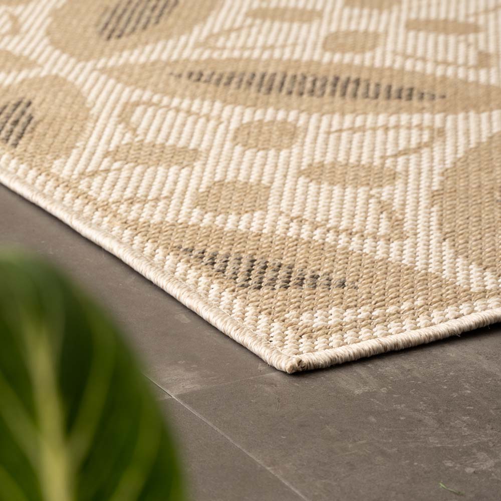 Tapis de balcon aspect jute Sunny Circles - beige Tapis de balcon aspect jute Sunny Circles - beige