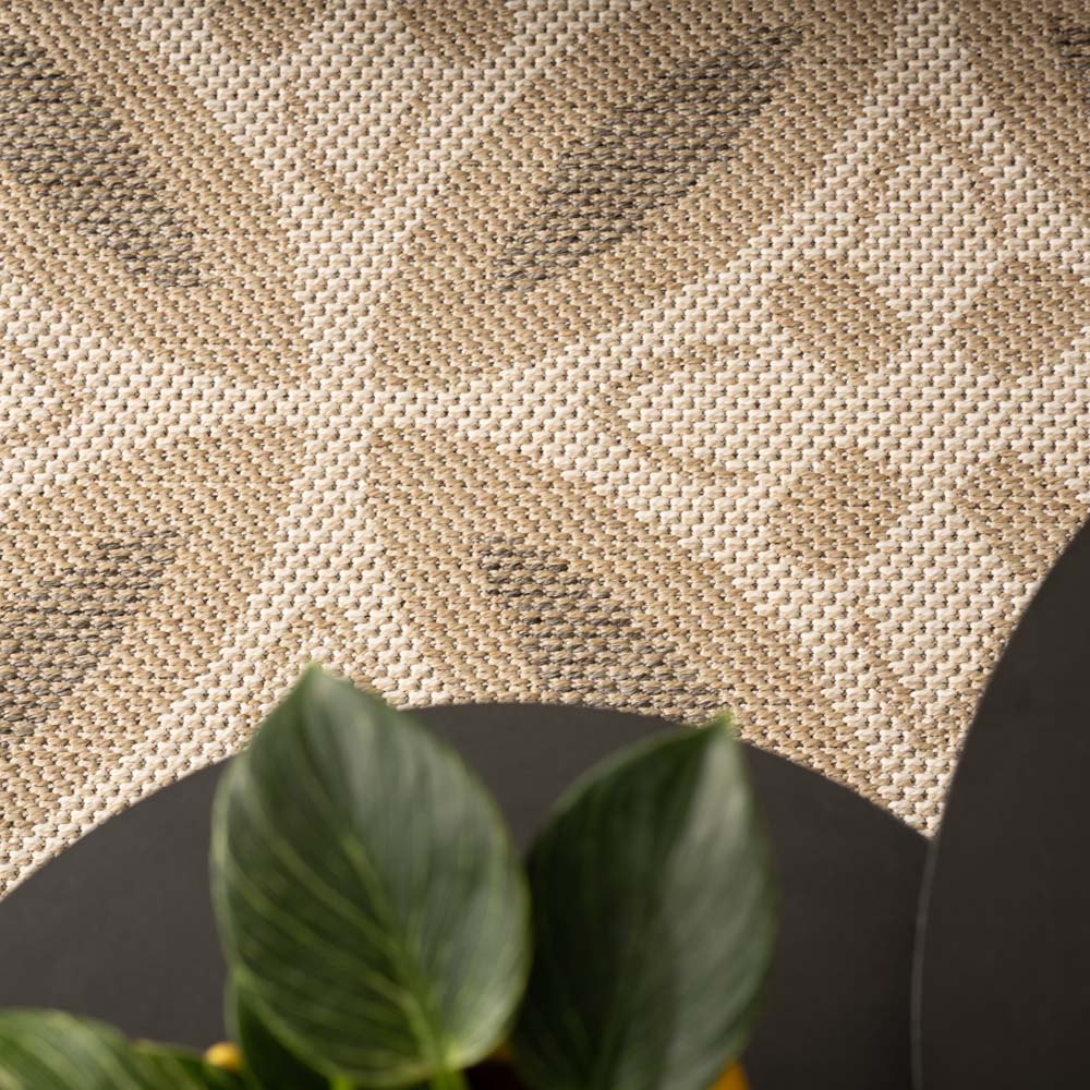 Tapis de balcon aspect jute Sunny Circles - beige Tapis de balcon aspect jute Sunny Circles - beige