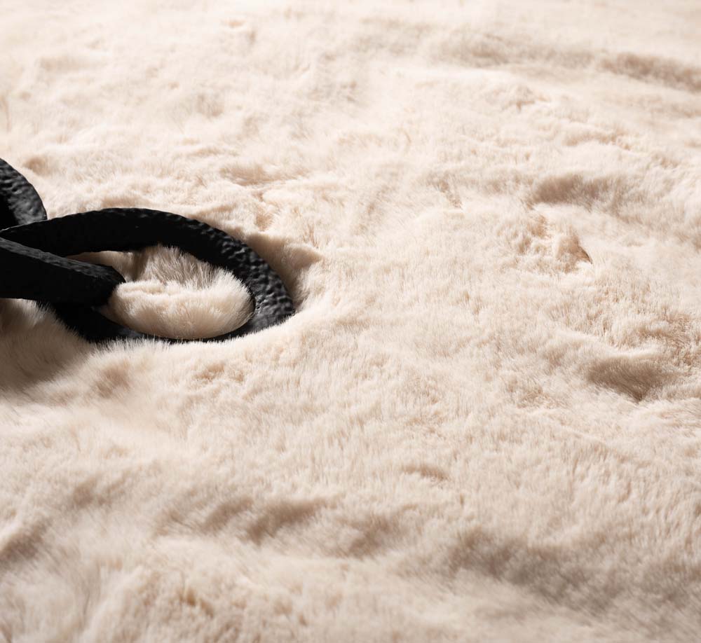 Tapis rond doux - Comfy Deluxe crème - close up Tapis rond doux - Comfy Deluxe crème - close up