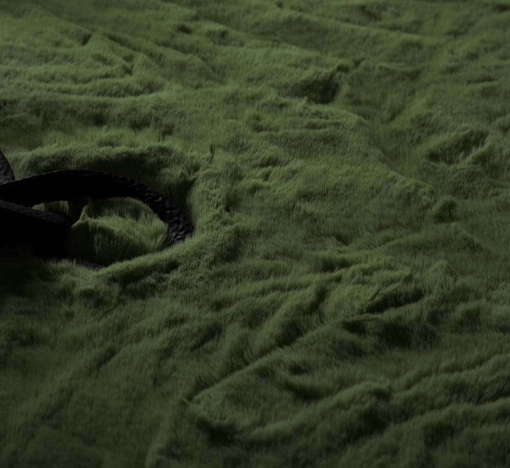 Tapis doux carré - Comfy Deluxe vert olive - close up Tapis doux carré - Comfy Deluxe vert olive - close up