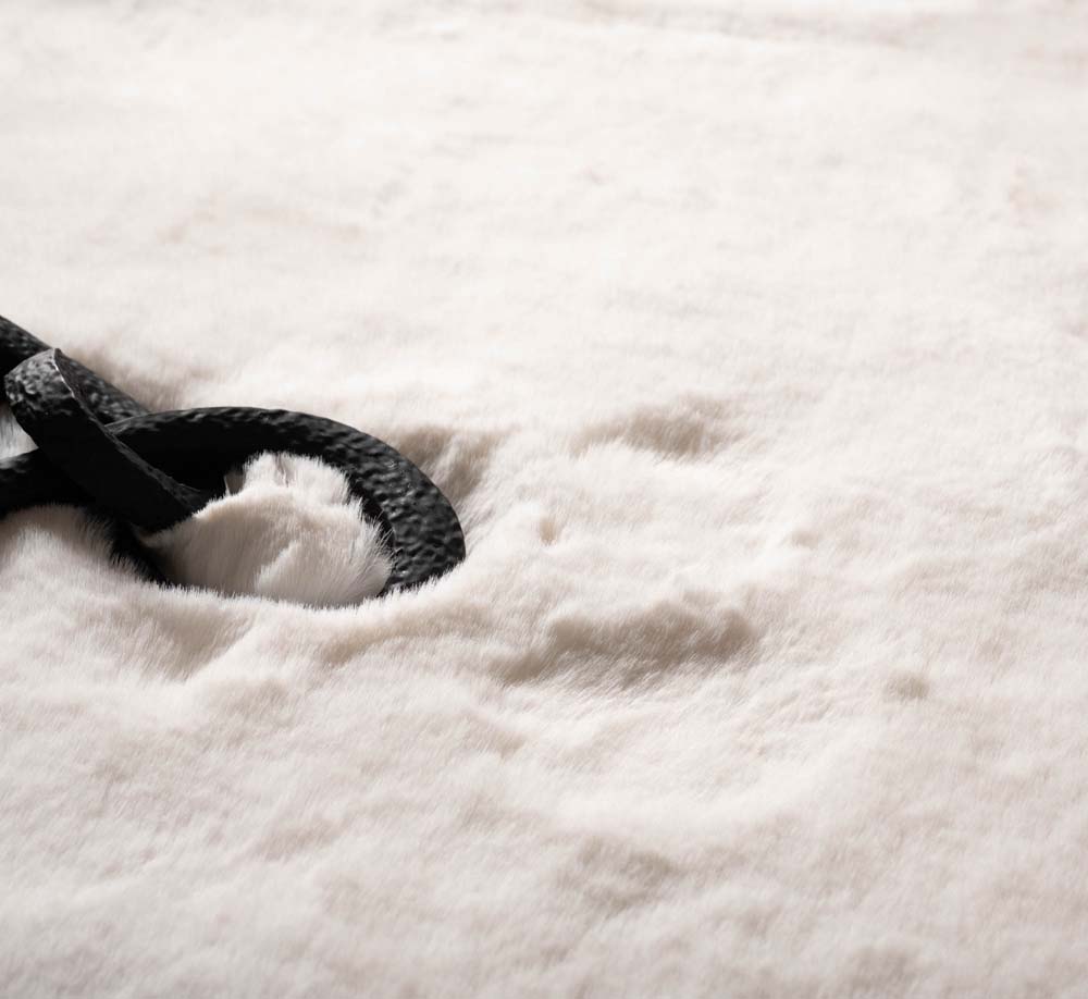 Tapis rond doux - Comfy Deluxe blanc - close up Tapis rond doux - Comfy Deluxe blanc - close up