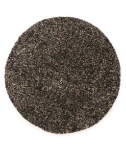 Tapis rond poils longs - Blend noir/gris - overzicht