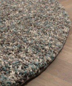 Tapis rond poils longs - Blend bleu/gris - close up, thumbnail Tapis rond poils longs - Blend bleu/gris - close up, thumbnail