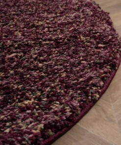 Tapis rond poils longs - Blend violet/gris - close up, thumbnail Tapis rond poils longs - Blend violet/gris - close up, thumbnail