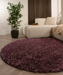 Tapis rond poils longs - Blend violet/gris - sfeer