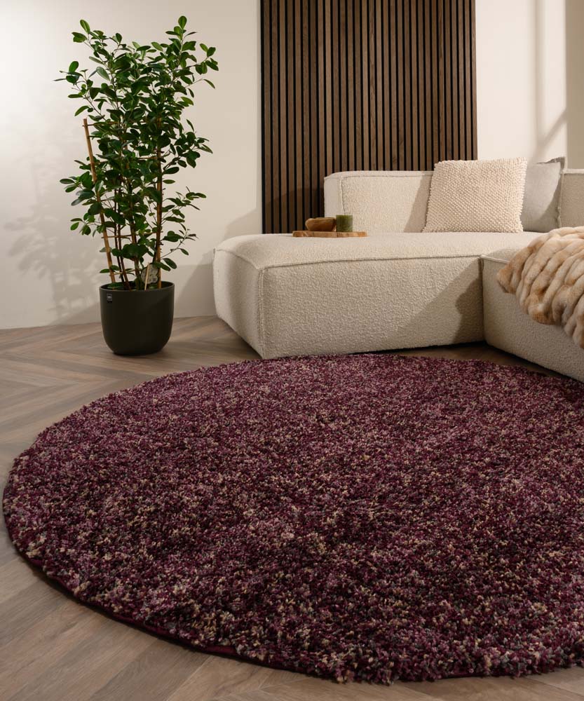 Tapis rond poils longs - Blend violet/gris - sfeer Tapis rond poils longs - Blend violet/gris - sfeer