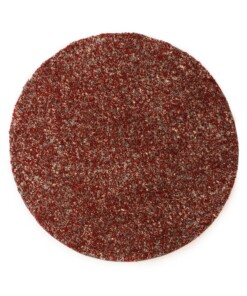 Tapis rond poils longs - Blend rouge/gris - overzicht