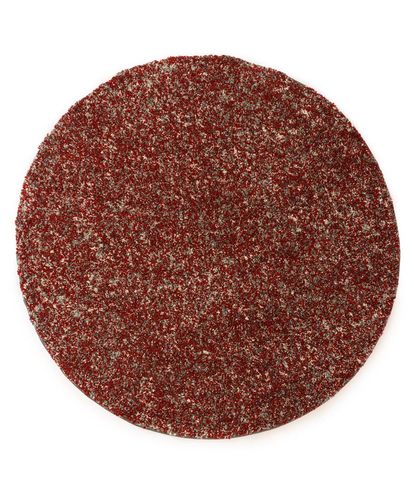 Tapis rond poils longs - Blend rouge/gris - overzicht Tapis rond poils longs - Blend rouge/gris - overzicht