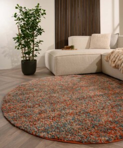 Tapis rond poils longs - Blend orange/bleu - sfeer, thumbnail