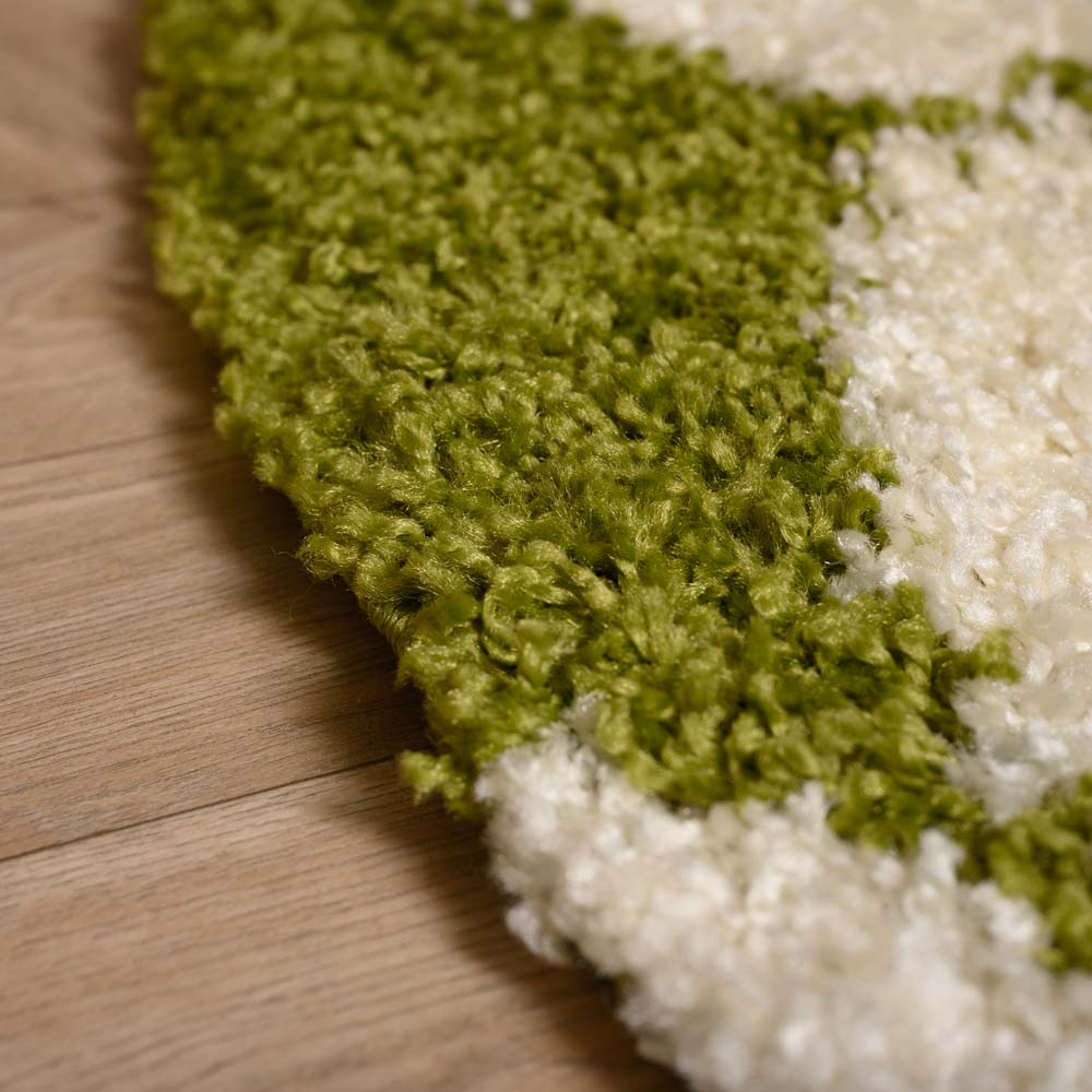 Tapis football rond - Sports crème/vert - close up Tapis football rond - Sports crème/vert - close up