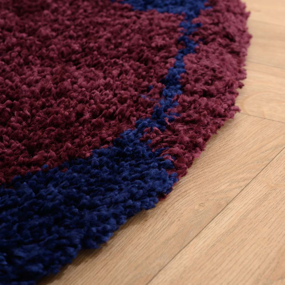 Tapis football rond - Sports bleu foncé/rouge - close up Tapis football rond - Sports bleu foncé/rouge - close up