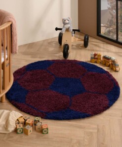 Tapis football rond - Sports bleu foncé/rouge - sfeer