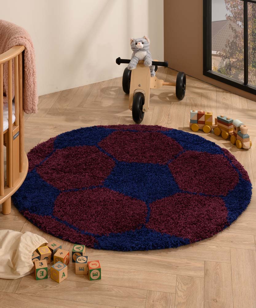 Tapis football rond - Sports bleu foncé/rouge - sfeer Tapis football rond - Sports bleu foncé/rouge - sfeer
