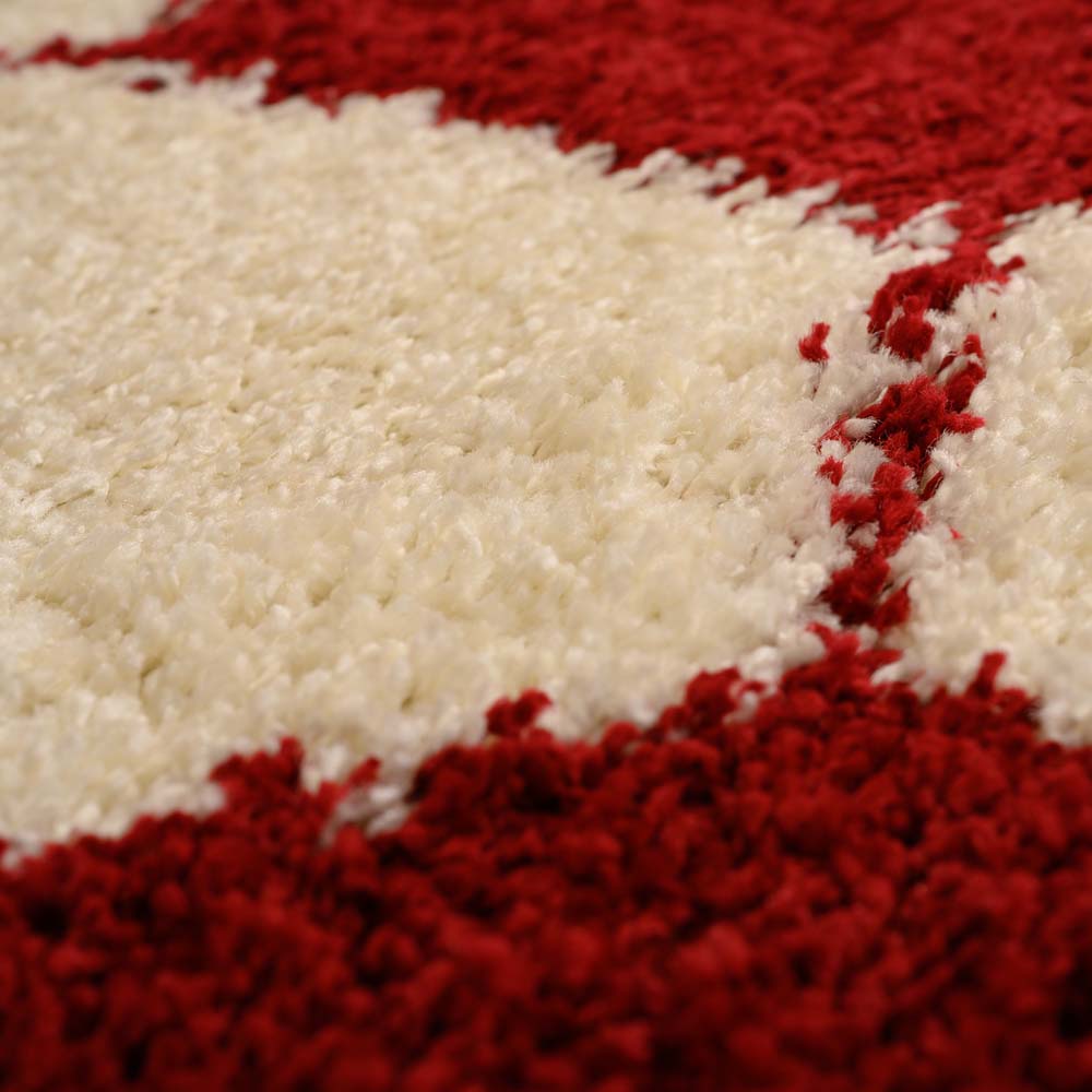 Tapis football rond - Sports crème/rouge - close up Tapis football rond - Sports crème/rouge - close up