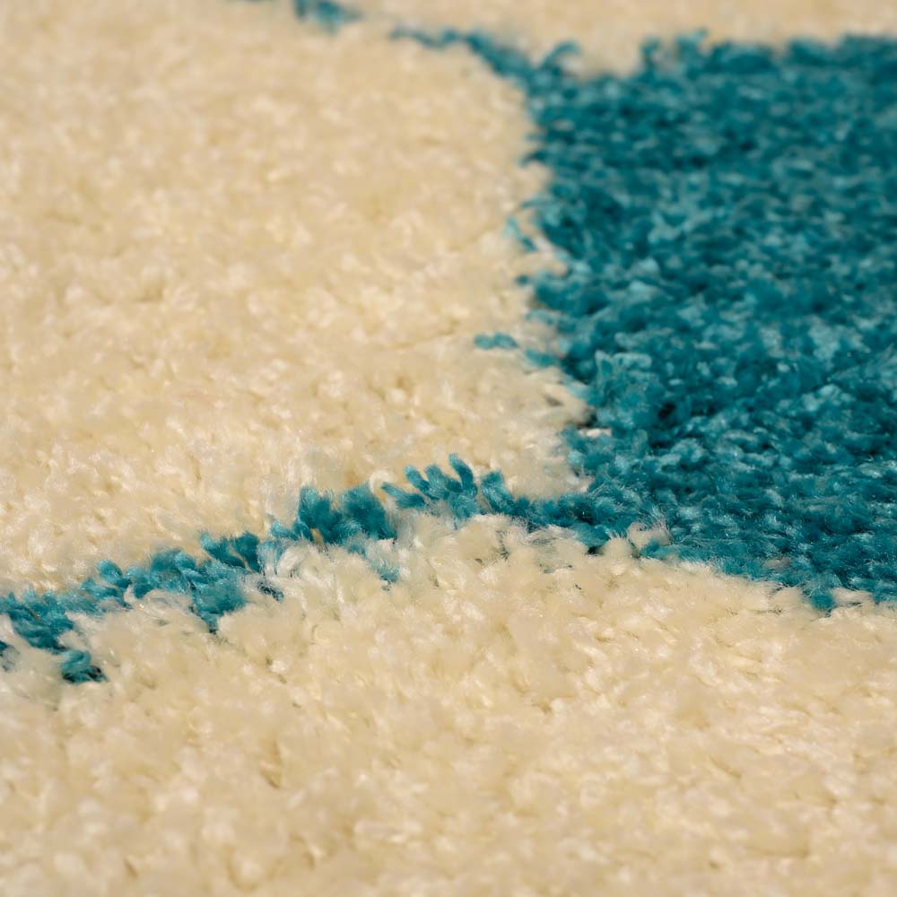 Tapis football rond - Sports crème/turquoise - close up Tapis football rond - Sports crème/turquoise - close up