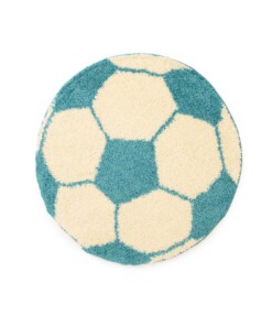 Tapis football rond - Sports crème/turquoise - overzicht