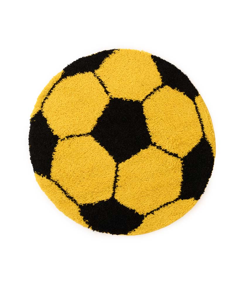 Tapis football rond - Sports jaune/noir - overzicht Tapis football rond - Sports jaune/noir - overzicht