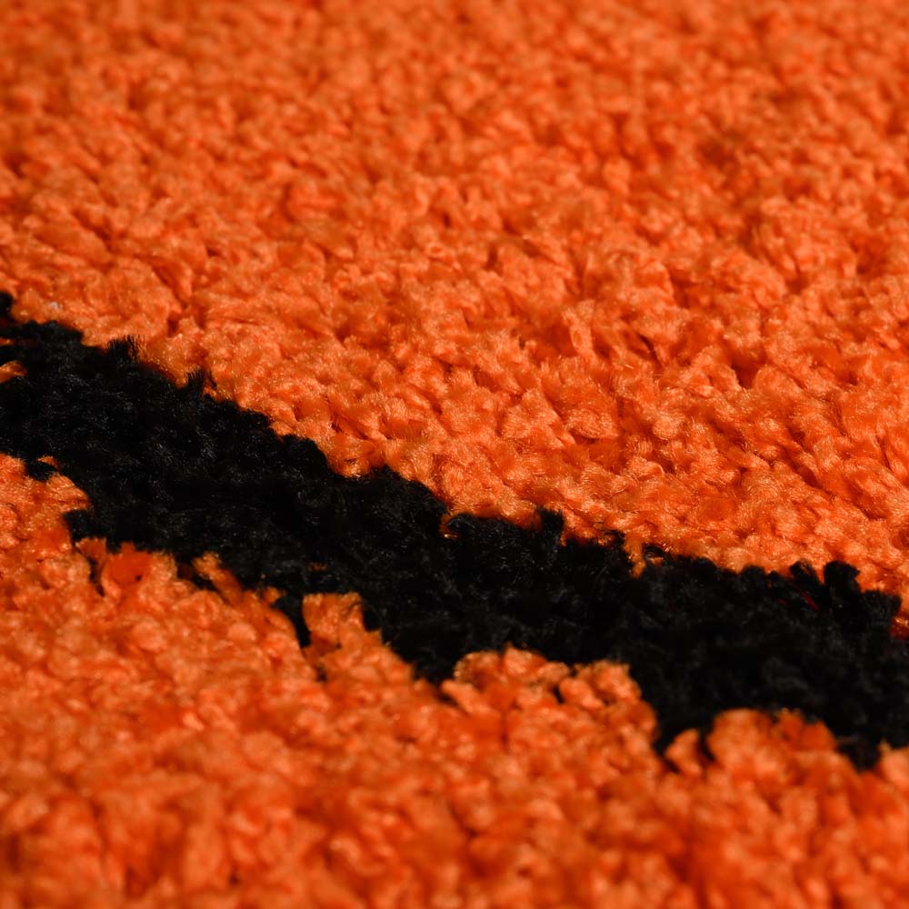 Tapis basket rond - Sports orange/noir - close up Tapis basket rond - Sports orange/noir - close up