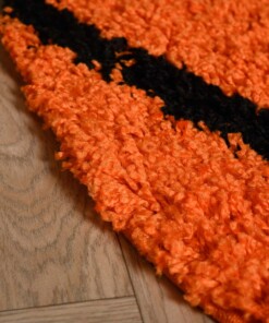 Tapis basket rond - Sports orange/noir - close up, thumbnail Tapis basket rond - Sports orange/noir - close up, thumbnail