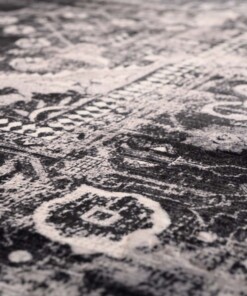 Tapis lavable en machine - Leona noir - close up, thumbnail Tapis lavable en machine - Leona noir - close up, thumbnail