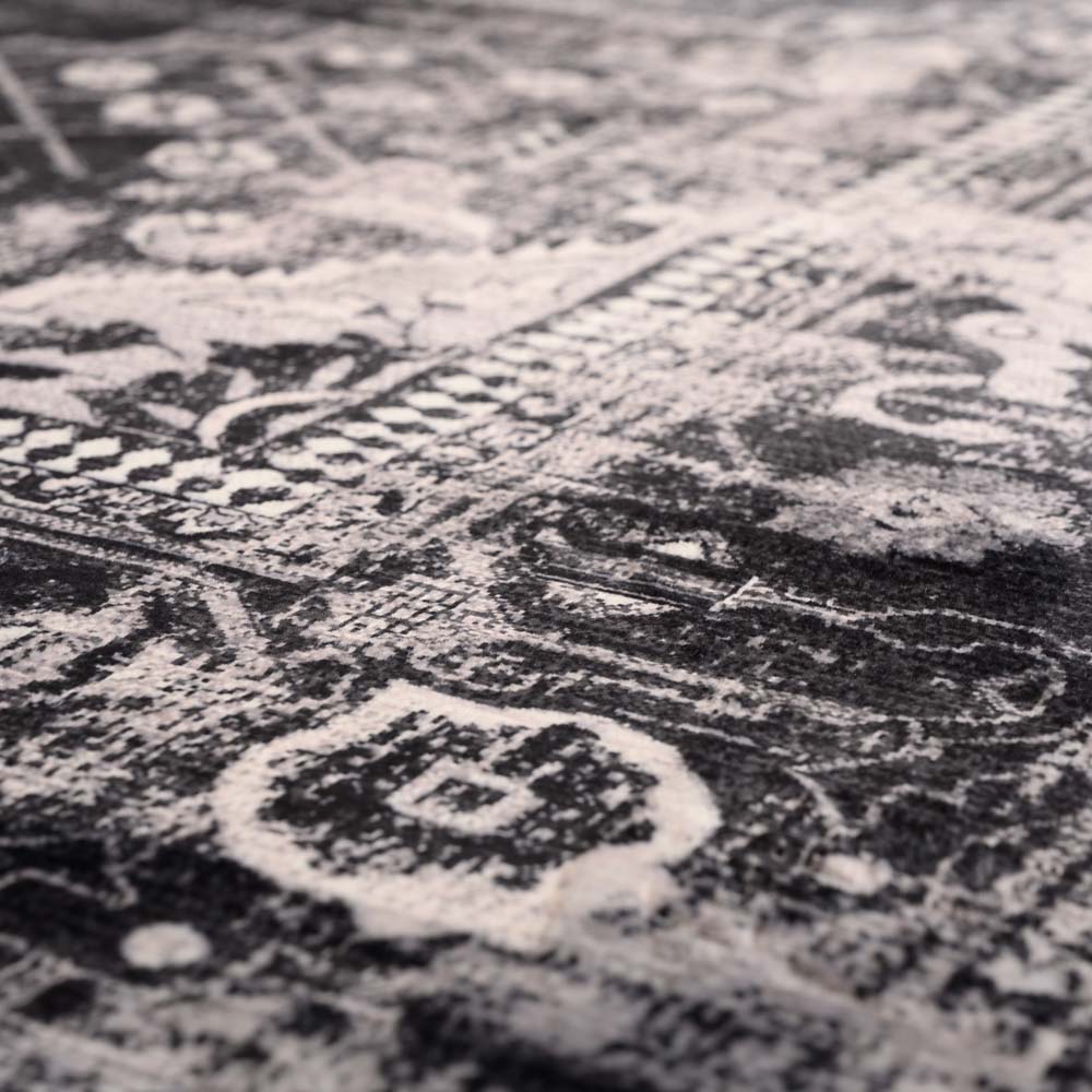 Tapis lavable en machine - Leona noir - close up Tapis lavable en machine - Leona noir - close up
