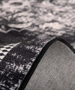 Tapis lavable en machine - Leona noir - close up, thumbnail Tapis lavable en machine - Leona noir - close up, thumbnail