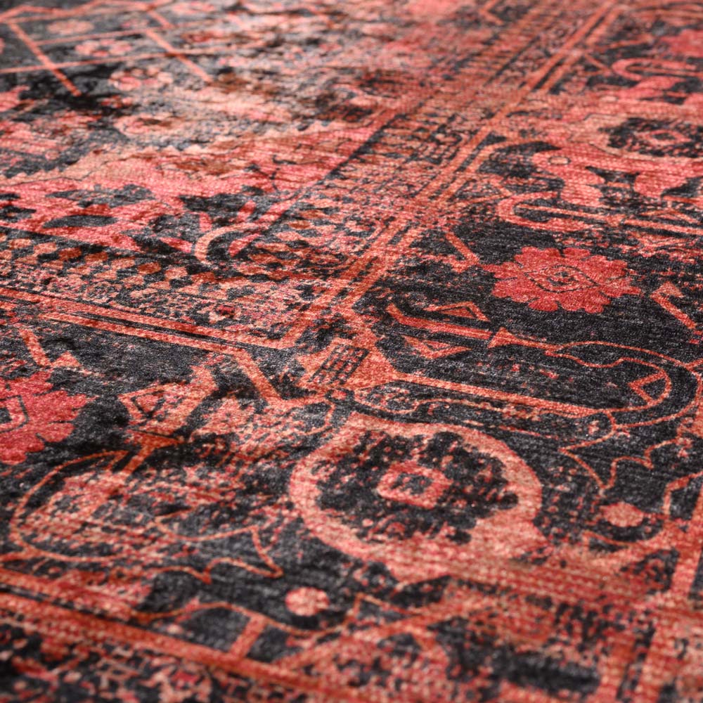 Tapis lavable en machine - Leona rouge - close up Tapis lavable en machine - Leona rouge - close up