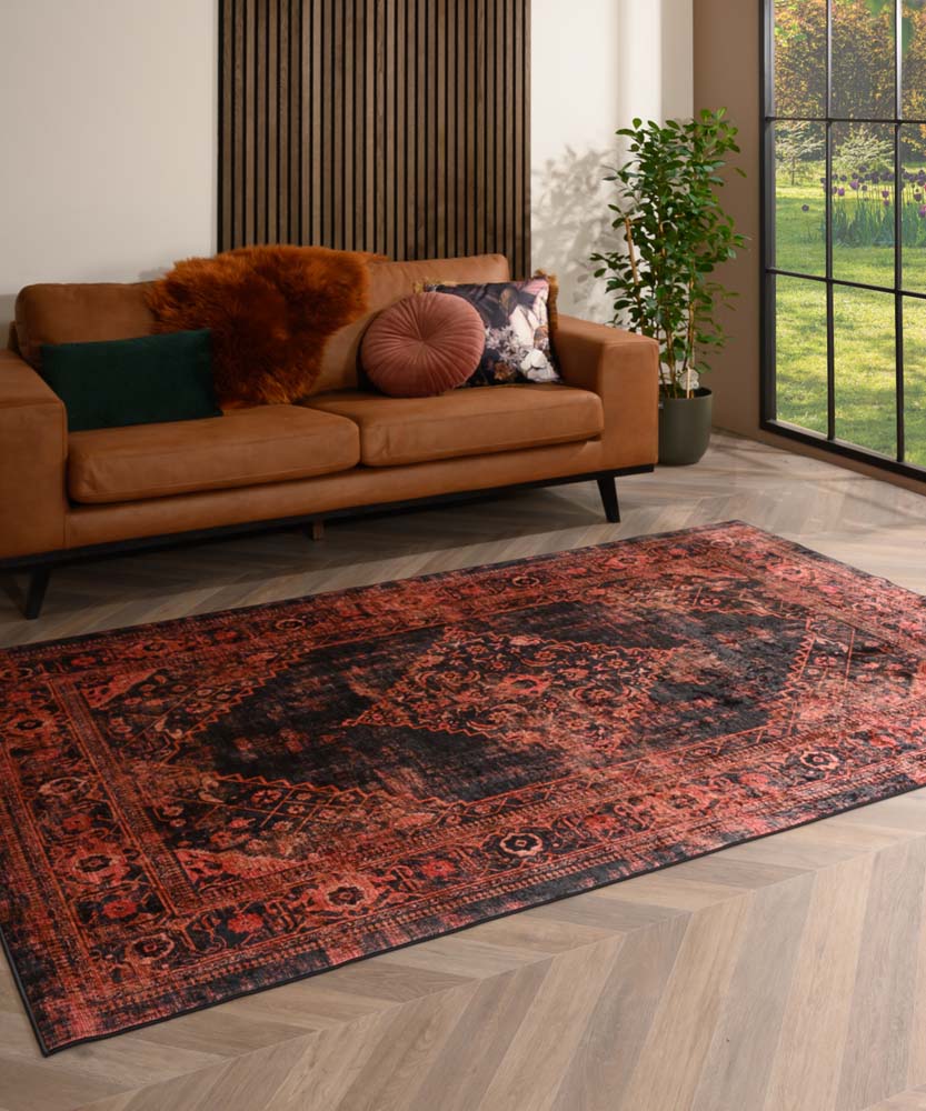 Tapis lavable en machine - Leona rouge - sfeer Tapis lavable en machine - Leona rouge - sfeer