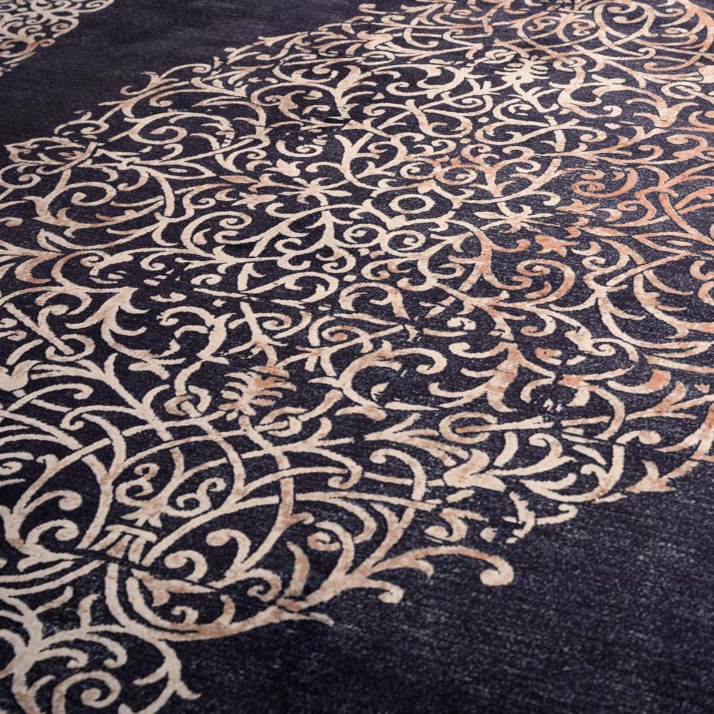 Tapis lavable en machine - Silas anthracite - close up Tapis lavable en machine - Silas anthracite - close up