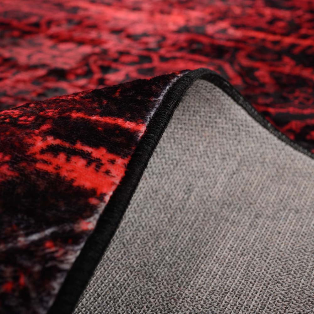 Tapis lavable en machine - Luca rouge - close up Tapis lavable en machine - Luca rouge - close up