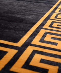 Tapis de couloir lavable - Alessia noir/or - close up, thumbnail Tapis de couloir lavable - Alessia noir/or - close up, thumbnail