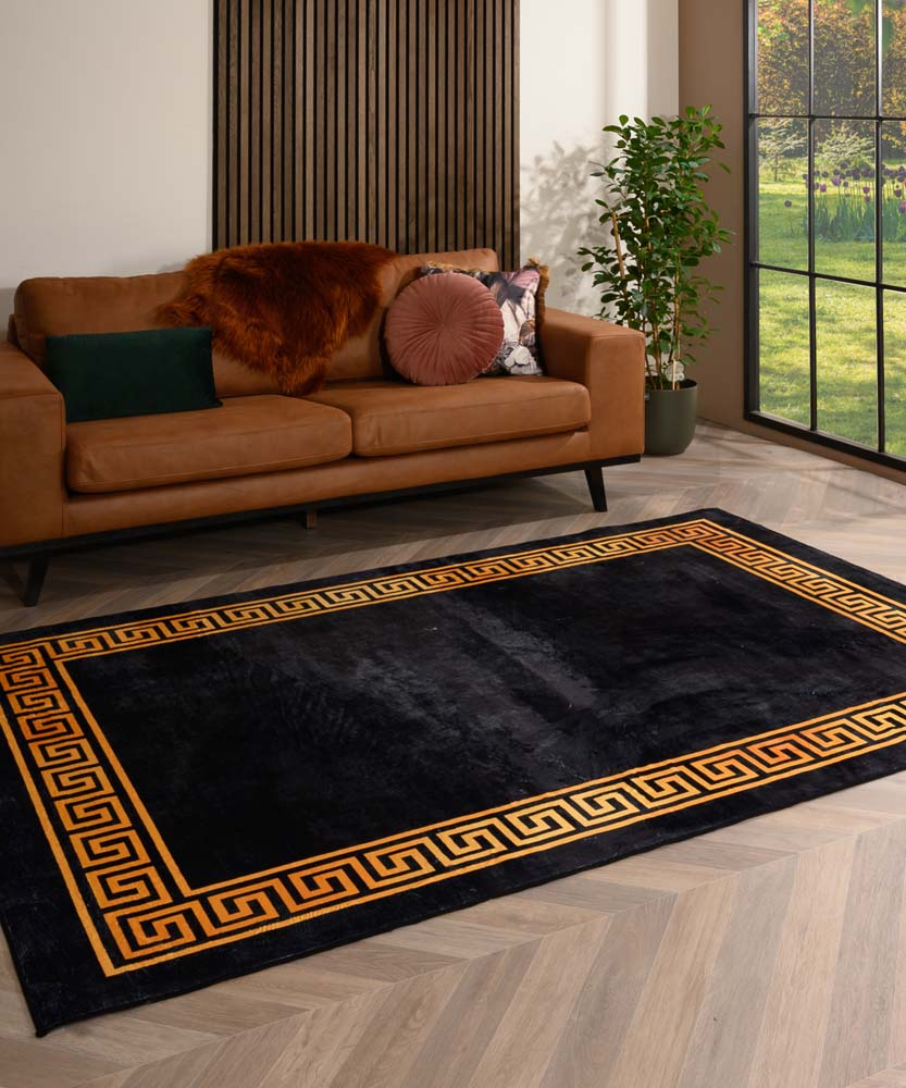 Tapis de couloir lavable - Alessia noir/or - sfeer Tapis de couloir lavable - Alessia noir/or - sfeer