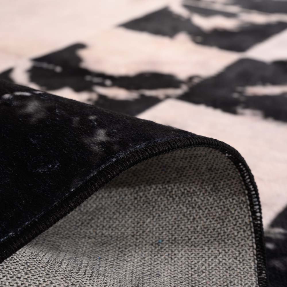 Tapis de couloir lavable - Rosalie blanc/noir - close up Tapis de couloir lavable - Rosalie blanc/noir - close up