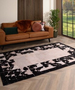 Tapis lavable en machine - Rosalie blanc/noir - sfeer