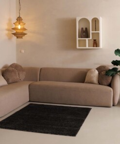 Tapis Carré poil ras Fine - Anthracite